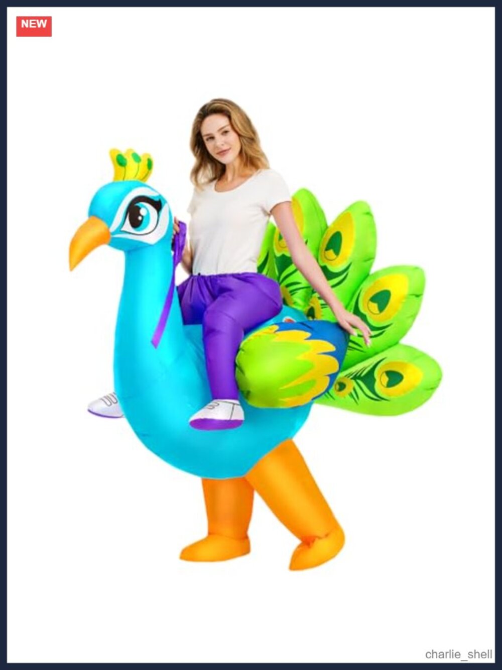 Inflatable Peacock Halloween Costume Adult Blow Up Suit Fun